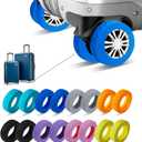 16 Pcs Upgrade Luggage Wheel Covers,Silicone Luggage Wheel Cover, 2-2.4 inches Carry-On Suitcases or Office Chair Caster,Scratch-Resistant and Noise-reducing design,Essential Travel Accessories(blue)