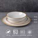 AmorArc Ceramic Dinnerware Sets,Handmade Reactive Glaze Stoneware Plates and Bowls Sets,Highly Scratch Resistant | Dishwasher & Microwave Safe Dishes Set,Service for 4 (12pc)