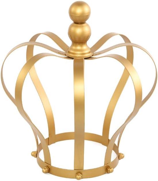 Royal Metal Crown Cake Topper Centerpiece For Christmas Wedding Birthday Festival Party Supplies (Gold)