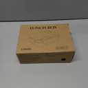 Bento box adult work lunch box, adult container, with 4 compartments, lunch container with cutlery ( knife, fork, spoon, sauce box), animal fruit fork, microwave and dishwasher safe, Orange Blue