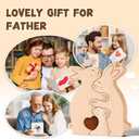 Wooden Easter Bunny Family Puzzle, Personalized Wooden Bunny Puzzle Customized 2 Name Puzzle for Home Crafts Easter Decor House Warming Birthday Family Party Gifts for Mother's Day New Baby (Rabbit)