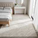 Beige Solid Color 8x10 Area Rug,Large Washable Living Room Rug