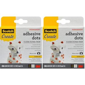 Scotch Adhesive Ultra Thin Dots, Clear, 200 Count, Great for Card Making and Scrapbooking