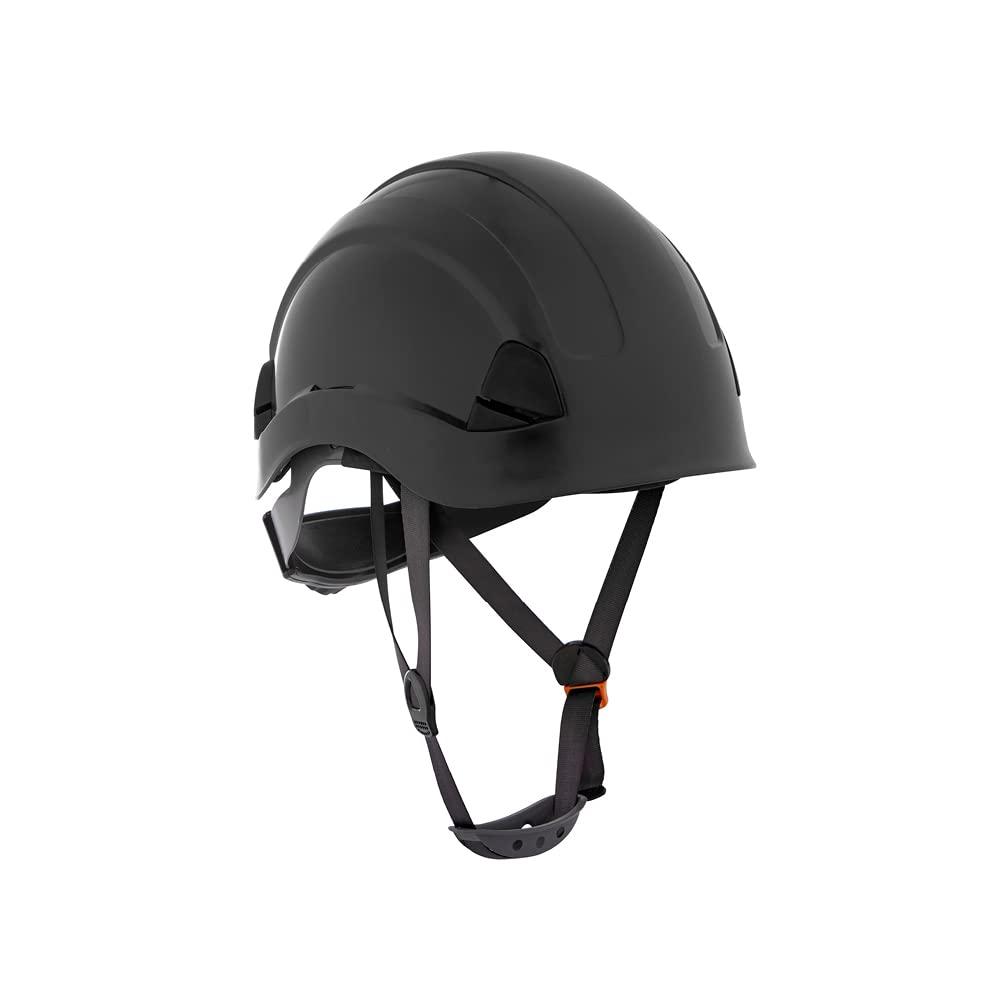 Jackson Safety CH300 Climbing-Style Hard Hat - Non-Vented Construction Helmet with Chin Strap & Cup - ANSI Z89.1 & OSHA Compliant - (Multiple Colors) (Large, Black)