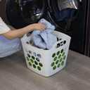 Flexible Plastic Laundry Basket - Square Storage Hamper with Side Handles for Easy Carrying - Versatile Organizer for Laundry, and Household Storage, 28 Litter White