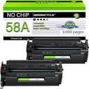 greencycle 2PK [NO CHIP] Compatible Black Toner Cartridge Replacement for HP 58A CF258A [NO Chip] Use with Laserjet Pro M404dn M404n M404dw MFP M428fdw M428dw M428fdn M406dn M430f M428 M304 Printer