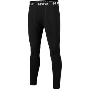 HXP Boys Compression Pants Athletic Boys Leggings for Sports Kids Base Layer Youth Compression Leggings Tights (Large, Black)