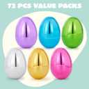 JOYIN 3.15" Metallic Easter Eggs, Shinny Plastic Eggs Colorful Bulks for Easter Hunt, Filling Treats, Easter Basket Stuffers, Classroom Prize Supplies, 72 PCS