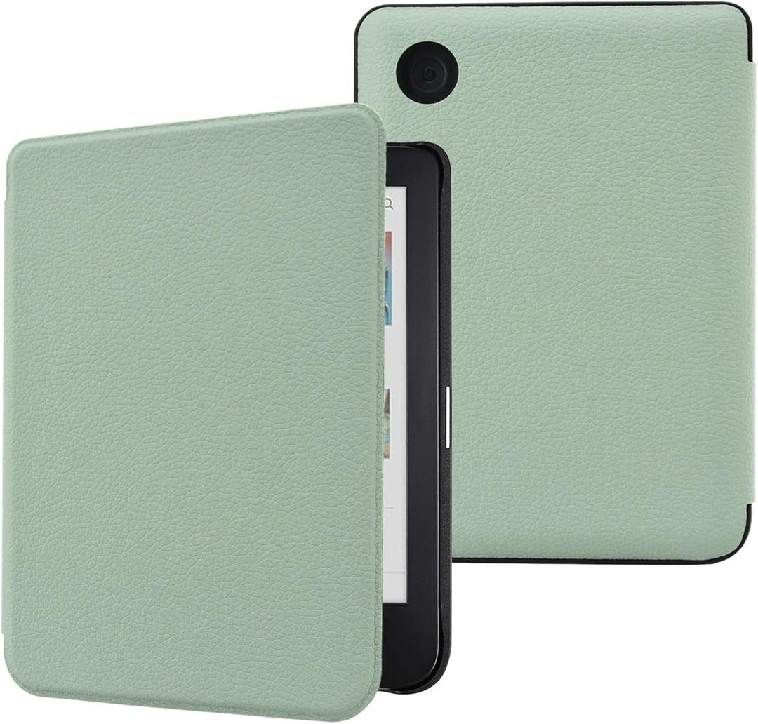 DMLuna Case for Kobo Clara / Clara 2E 6" - Ultra Slim Lightweight Folio Premium PU Leather Protective Cover with Auto Sleep/Wake Function, Agave Green