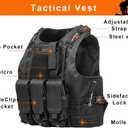 AZB Tactical Vest Adjustable Airsoft Paintball Vest with Removable Pouch One Size
