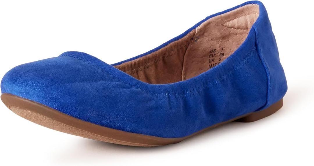 Amazon Essentials womens Belice Slip On Ballet Flat (9.5, Dark Blue)