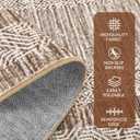 GarveeHome 8x10 Large Washable Area Rug Modern Bordered Rug Distressed Geometric Floor Carpet, Soft Non Slip Rug, Low Pile Non Shedding Rug, Indoor Brown Rug for Bedroom, Living Room
