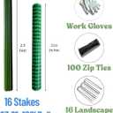 PotatoLife Plastic Fence Extra Strength with Stakes, 23.6'' x 100' Roll (Green, 23.6'' x 100')