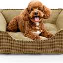 MIXJOY Rectangle Washable Orthopedic Dog Bed for Small, Medium and Large Dogs, Soft Calming, Sleeping Puppy Bed Durable Pet Cuddler with Anti-Slip Bottom, S (20"x19"x6")