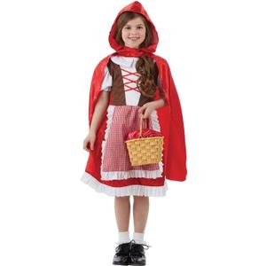 fun shack Red Riding Hood Costume for Girls - Classic Fairy Tale Outfit for Dress Up, Parties, and Halloween Events (Medium)