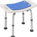 Shower Chair for Elderly Shower Seat for Inside Tub Tool-Free Shower Stool 6 Adjustable Heights Bathtub Chairs for Disabled and Seniors (350lb&Standard Blue Cushion)