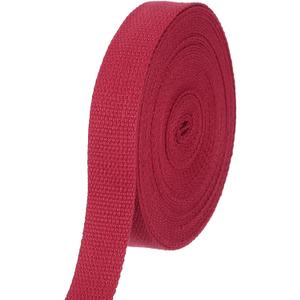 HARFINGTON Cotton Webbing 1 Inch 11 Yard Polyester Cotton Weave Webbing Strap Twill Tape Ribbon for Arts and Crafts Webbing Tote Bag Handles Cloth Belt Making Outdoor Supplies, Dark Red