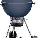 Weber Master-Touch Charcoal Grill, 22-Inch, Slate Blue Premium Outdoor BBQ Grill with Tuck-Away Lid Holder & OneTouch Cleaning System, PorcelainEnameled Kettle