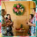 Cinnvoice Hawaiian Leis Flower Wreath Decoration Tropical Wreaths for Front Door Hawaiian Door Hanging Decor Summer Tropical Floral Wall Decor for Indoor Outdoor Decoration