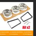 2 Set Elevated Cat Food Water Bowls, 6 Stainless Steel Bowls, 15 Tilted Raised Cat Bowl Set, for Indoor Cats for Small Cats and Puppies Pet Bowls with Stand