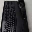 Wireless Keyboard and Mouse Combo, 2.4G Full Size Wave Keys Ergonomic Keyboard with Wrist Rest and 3-Level DPI Adjustable Wireless Ergonomic Mouse for Windows, Mac OS Desktop/Laptop/PC(Black)