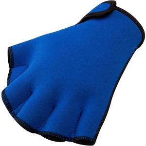FitsT4 Sports Aqua Gloves Webbed Paddle Swim Gloves Fitness Water Aerobics (Medium, Blue)