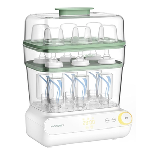 Momcozy 3 Layers Large Bottle Sterilizer and Dryer, Fast Sterilize and Dry, Universal Bottle Sterilizer for All Bottles & Breast Pump Accessories, Touch Screen & Auto-Off Bottle Sanitizer