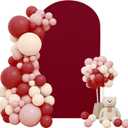 6.6FT Spandex Fitted Wedding Arch Cover Round Top Stand Covers Double-Side Chiara Cover Backdrop Cover for Wedding Birthday Party Ceremony Baby Shower Decoration(Burgundy)
