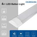 2 Packs 4FT LED Batten Light with 0.2m Cable, Ultra-Thin Ceiling Surface Mounted Light, 40W, 4000K, IP20, LED Ceiling Lamp for Garage, Shop, Hallway, Office, Market, ver.2