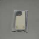 Crossbody Case for iPhone 15 Pro with Gold and Black Vegan Leather Woven Chain - White Fur