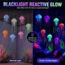Blueweenly 8 Pcs Glow Ocean Party Ceiling Decorations Neon Hanging Jellyfish Glow in The Dark Under The Sea Fluorescence Silicone Jellyfish with Fishing Line for Ocean Mermaid Birthday Party