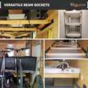 4-Pack E-Track Wood Beam End Sockets, Galvanized Shelf Brackets for 2x4 & 2x6 Wood Beam Custom Storage in Box Truck, Enclosed Trailer, Garage, Warehouse, Workshop