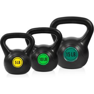 Fitvids Kettlebell Sets Piece Strength Training KettleBells Weight Set, 5LB, 10LB and 15LB