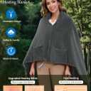Heated Blanket Throw Battery Operated, Portable Wearable Heated Shawl Poncho,Electric Heating Outdoor Camping Blanket for Traveling,Picnics