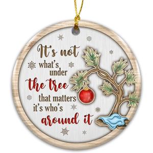 6 x Ornament 2025, White Elephant Gift, Its Not Whats Under The Tree That Matters Ornament  Heartfelt Holiday Keepsake Present for Family and Friends