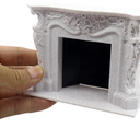 12 Miniature Dollhouse Fireplace, Victorian Style, White Decorative Mantel Decoration Ornament