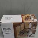 Hair Dryer Holder Cabinet Door 3-in-1 Adhesive Hair Tool Organizer Wall Mounted Adjustable Height Blow Dryer Holder Under Sink Bathroom Hair Appliance Organizer and Storage Countertop(White)