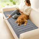 hyha Couch Covers for Dogs Washable, Non Slip Plush Dog Sofa Protectors, Fuzzy Pet Couch Covers for 3 Cushion Sofa Pet Friendly (Grey, 27.6" x 70.9")