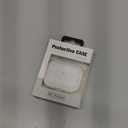 Case for AirPods Pro 3 (2025 Release), Leather-Texture TPU Shockproof Protective Cover with Keychain, Wrist Strap, Front LED Visible  White