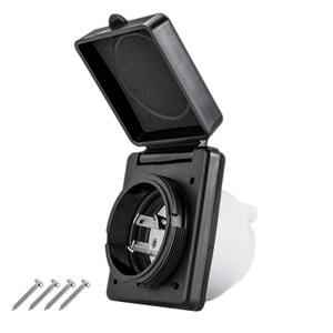 30 AMP Twist Lock RV Shore Power Inlet 125V/120V,RV Shore Power Inlet with 3 Stainless Steel Pins and Screws,NEMA L5-30P,ETL Listed,Black