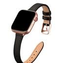 STIROLL Slim Leather Bands Compatible with Apple Watch Band 38mm 40mm 41mm 42mm 44mm 45mm 46mm 49mm, Top Grain Leather Watch Thin Wristband for iWatch Ultra SE Series 10/9/8/7/6/5/4/3/2/1