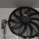 16 in Electric Radiator Cooling Fan Assembly Kit 10 S Blades Reversible Push or Pull 3000 CFM 12V Black