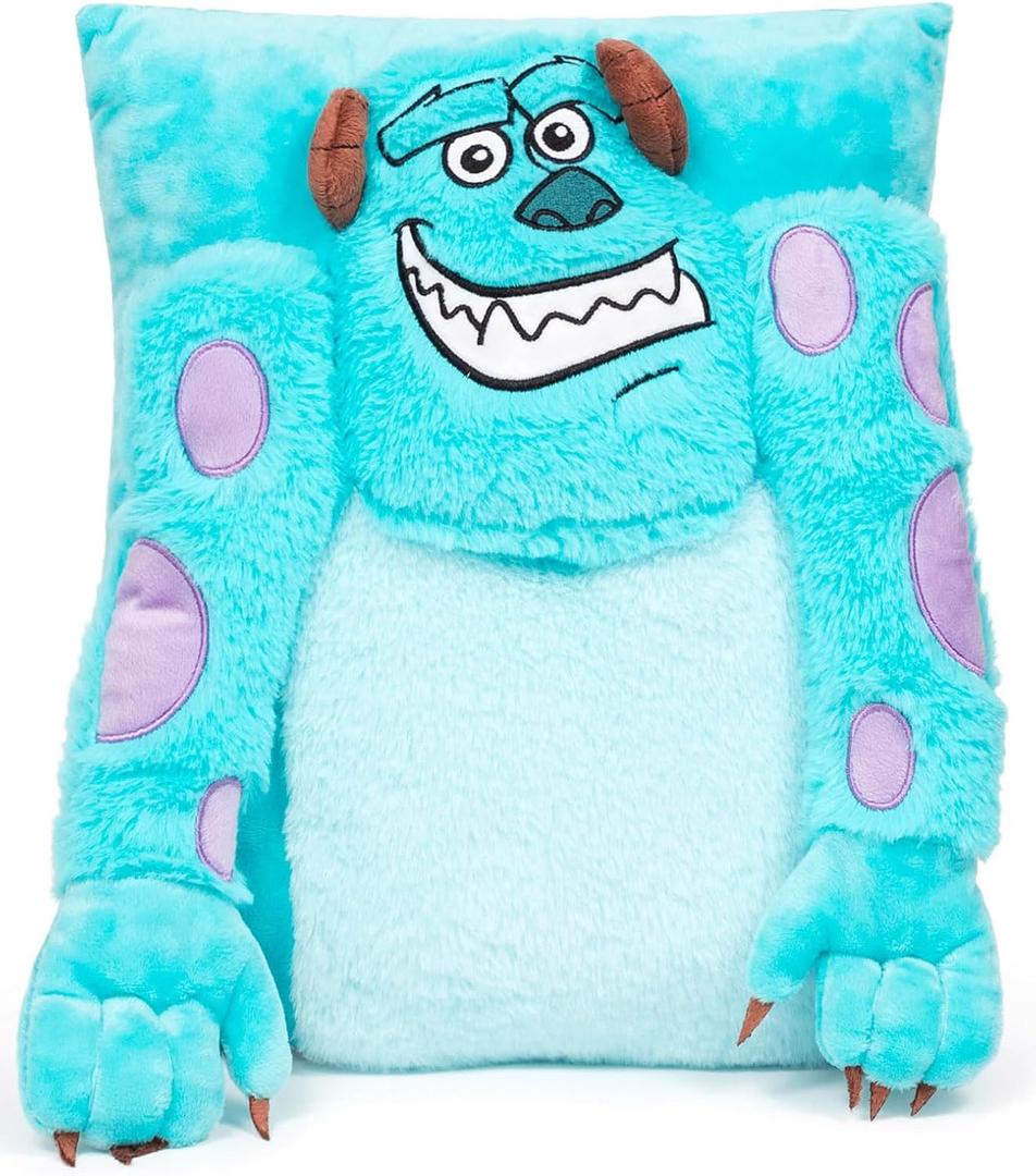 Jay Franco Disney Pixar Monsters Inc James Sullivan - Sully 3D Snuggle Plush Pillow - Super Soft Blue Pillow - Measures 15 Inches