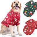 2Pack Large Dog Christmas Sweater-Outfits - Winter Warm Xmas Puppy Holiday for Medium Large Dogs (L (Chest:31.5'',Back:19.7''))