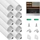 10-Pack V Shape LED Channel with Milky White Diffuser, 3.3ft/1M Silver Aluminum Channel for LED Strips, Angled LED Strip Diffuser Track Profile for Under Cabinet Lighting