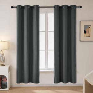 Deconovo Blackout Curtains for Bedroom  Set of 2 42W x 54L Inch Thermal Insulated & Noise Reducing PanelsHome Window Room Darkening Sustainable Grommet Drapes for Living Room and Nursery, Dark Grey