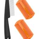 Dandruff Comb Fine Tooth Scalp Detox Comb Lice for Women, Men & Kids Stainless Steel Scalp Detoxing, Sweep & Massage Hair Brush Tool for Hair Care (Black+Orange)