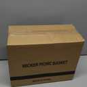 Small Picnic Basket with Removable Liner, Empty Basket for Kid with Lids, Picnic Hamper with Foldable Handles, Natural Color