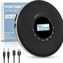 Sunoony Walkman CD Player, Portable CD Player for Car, Personal Disman CD Player with Headphones Jack, LCD Display, Anti-Skip, Aux-Out Cable/ TF Slot, 2*AA Batteries or Type-C Supply for Home, Travel and Car