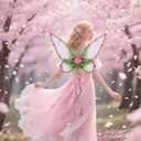 Fairy Wings for Women Butterfly Wings Nature Flower Fairy Wing Dress Up Party Favor Halloween Costumes (One Size, Pink)